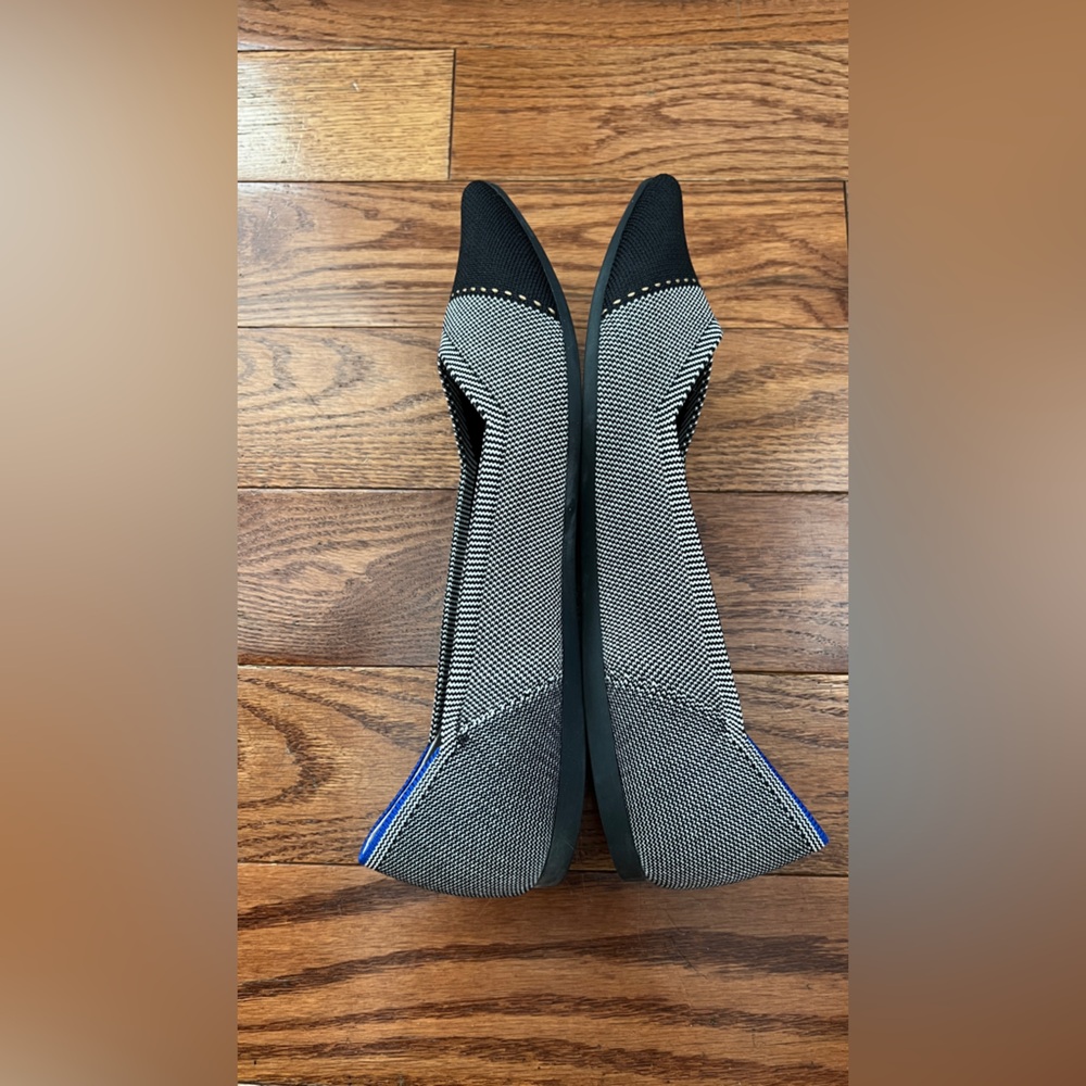 Rothy's The Point Gray-Black Mist Cap-toe Ballet Flat Sz 10.5 - Picture 3 of 8